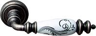 Дверная ручка Melodia мод. Siena 473V на розетке 50V (античное серебро + керамика деко